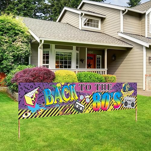 Decoraciones de fiesta de los años 80, telón de fondo de pancarta de regreso a los 80, suministros de fiesta de graffiti de hip hop de los años 80,