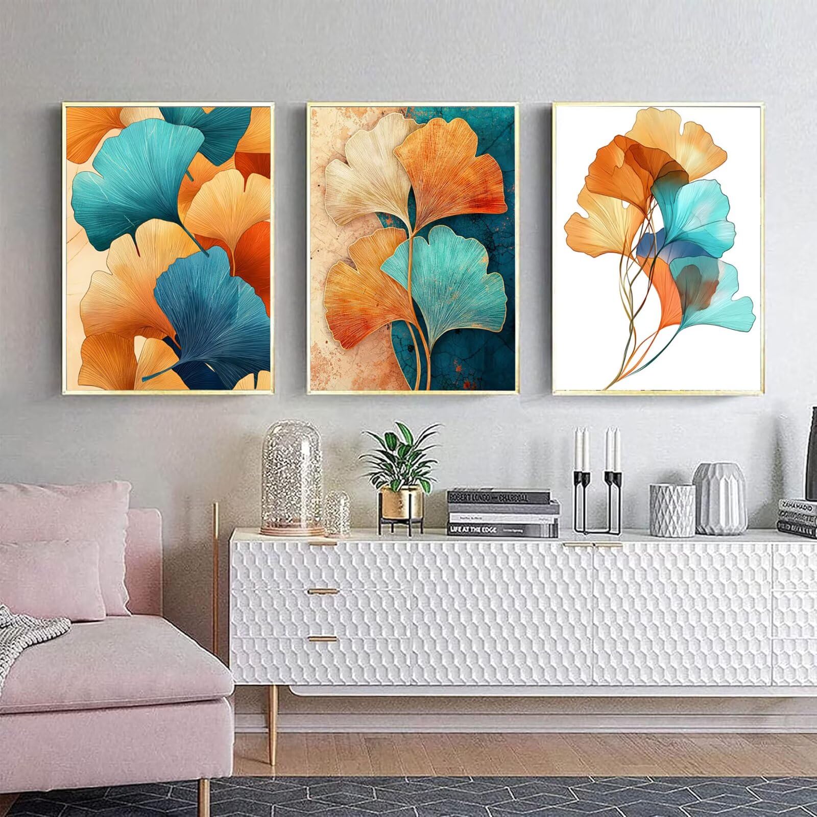 Generico Cnyaunfi 3 Pezzi Pianta Pittura Diamante Fai-Da-Te, 5D Verde Diamond Painting Kit Completo per Hobby Creativi Adulti, Per La Decorazione Della Parete Di Casa 70x90cm YF-3524