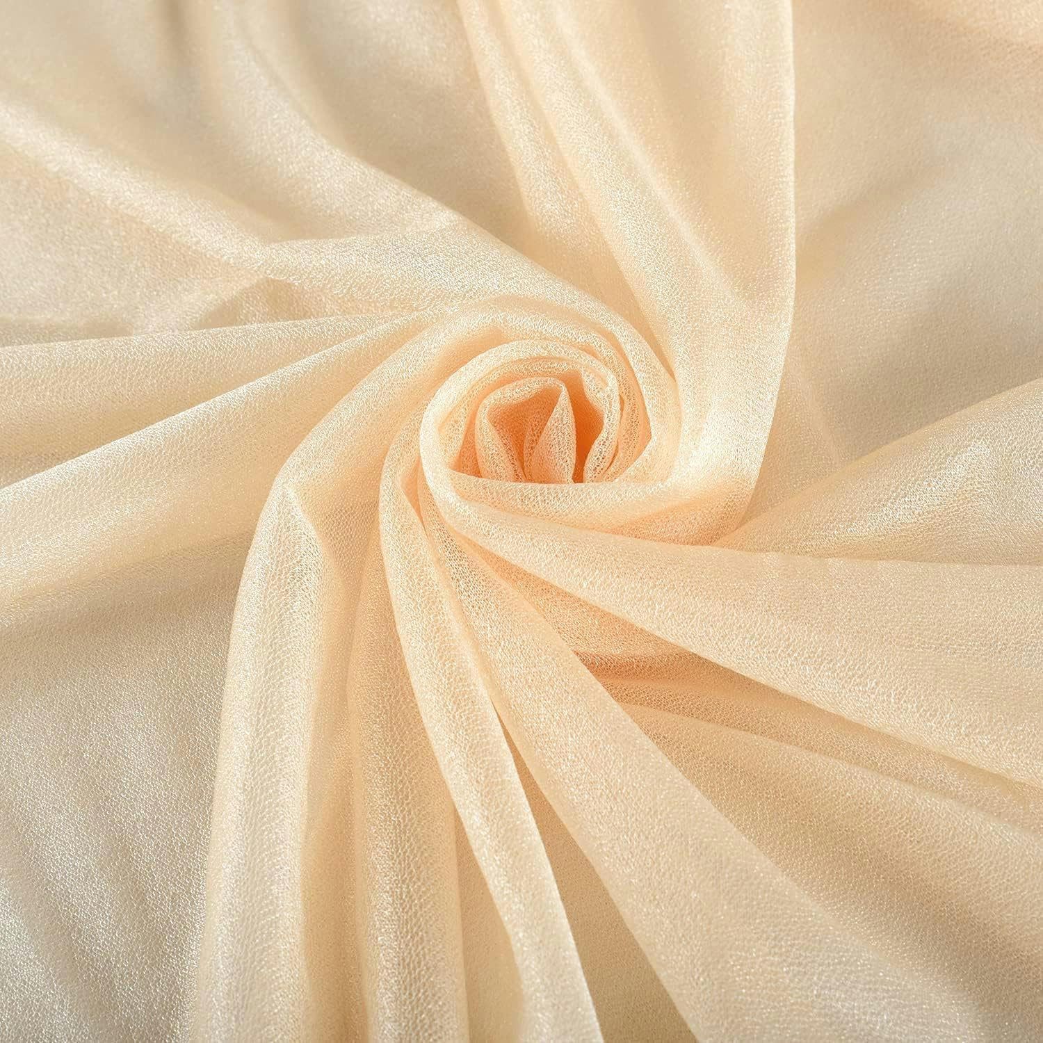 NANZU 75 * 300/600 CM 2 pièces/Ensemble Or Arc de Mariage drapé Tissu en Mousseline de Soie Arc Rideaux pour fête en Plein air décor de Mariage Chemin de Table Rideau Transparent