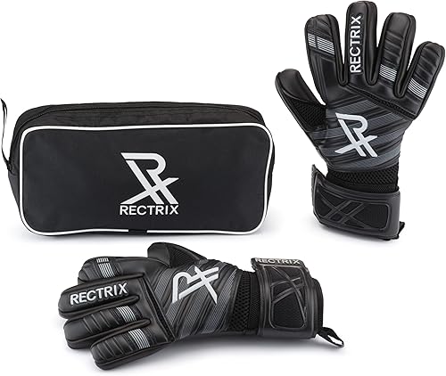 Miniatura 5 de Rectrix 1.0 Guantes de portero (con funda de cremallera gratis) - Corte negativo - Tallas para jóvenes y adultos - Agarre profesional para portería