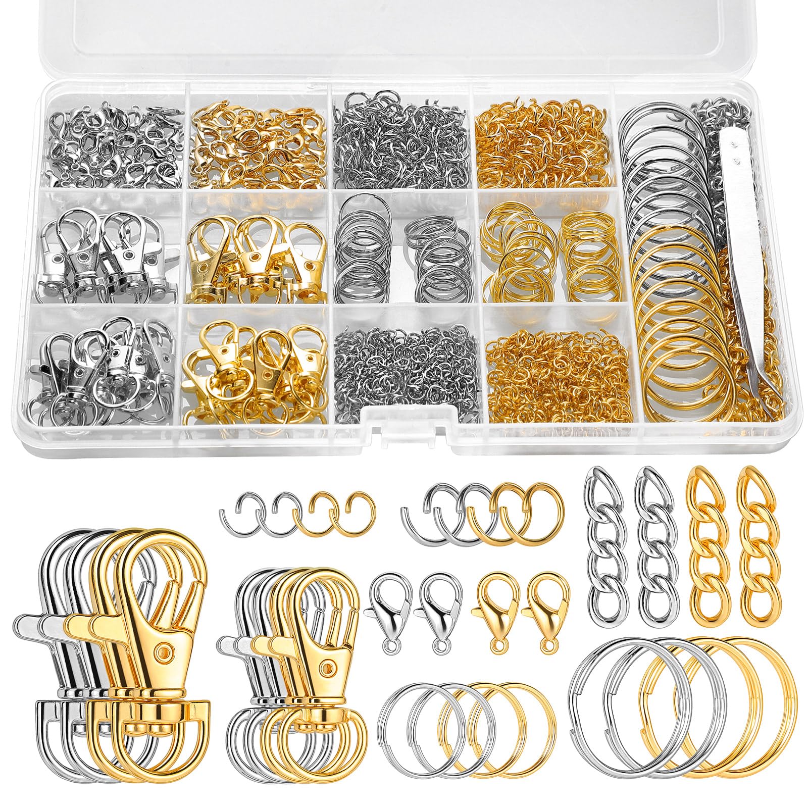 Amazon.com: BESARME 1130PCS Keychain Making Kit Jump Rings for