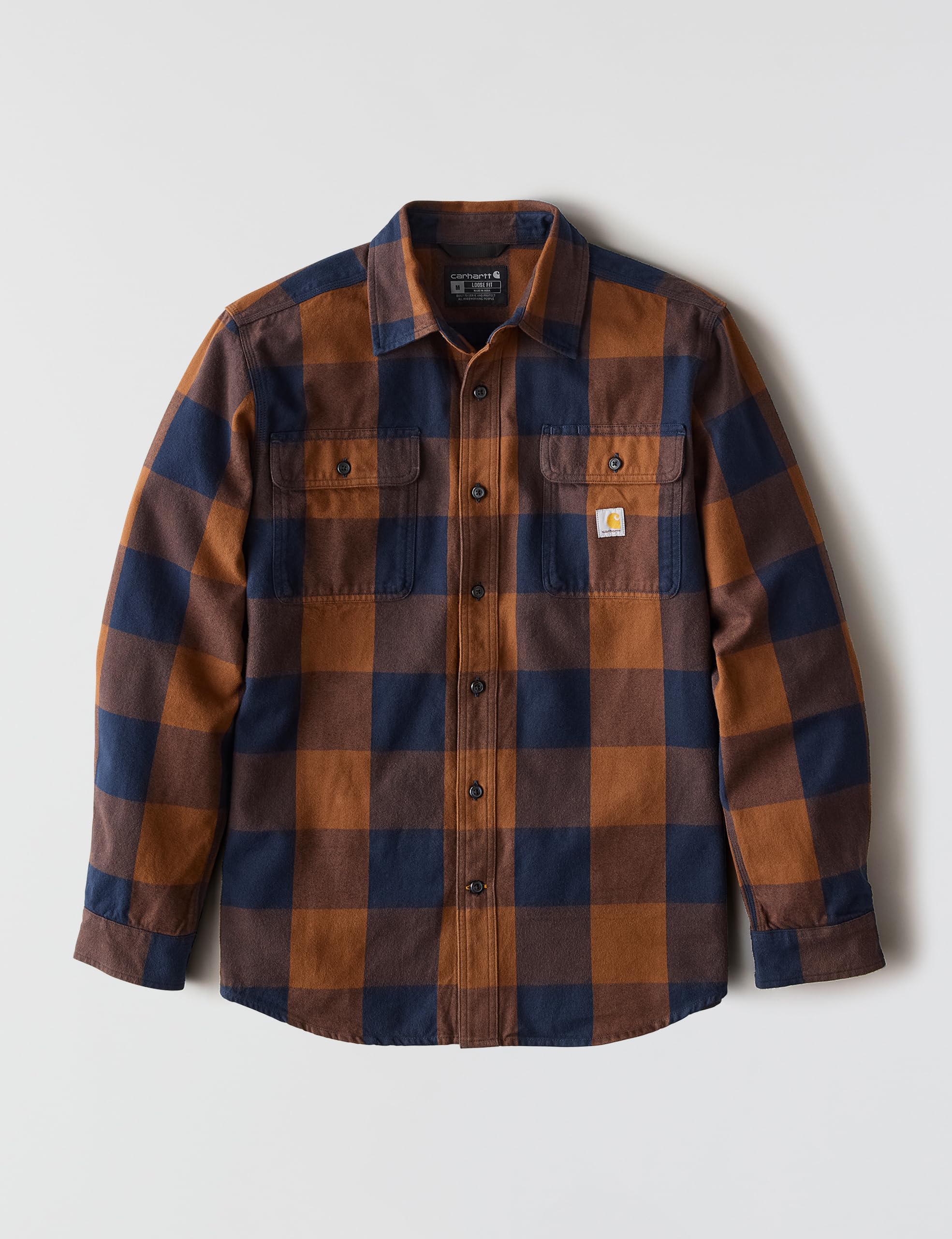 Carhartt Lässiger Schnitt Schweres Flanell Kariert Langarmhemd Herren Loose Fit Heavyweight Flannel Long-Sleeve Plaid Shirt (1 Set)