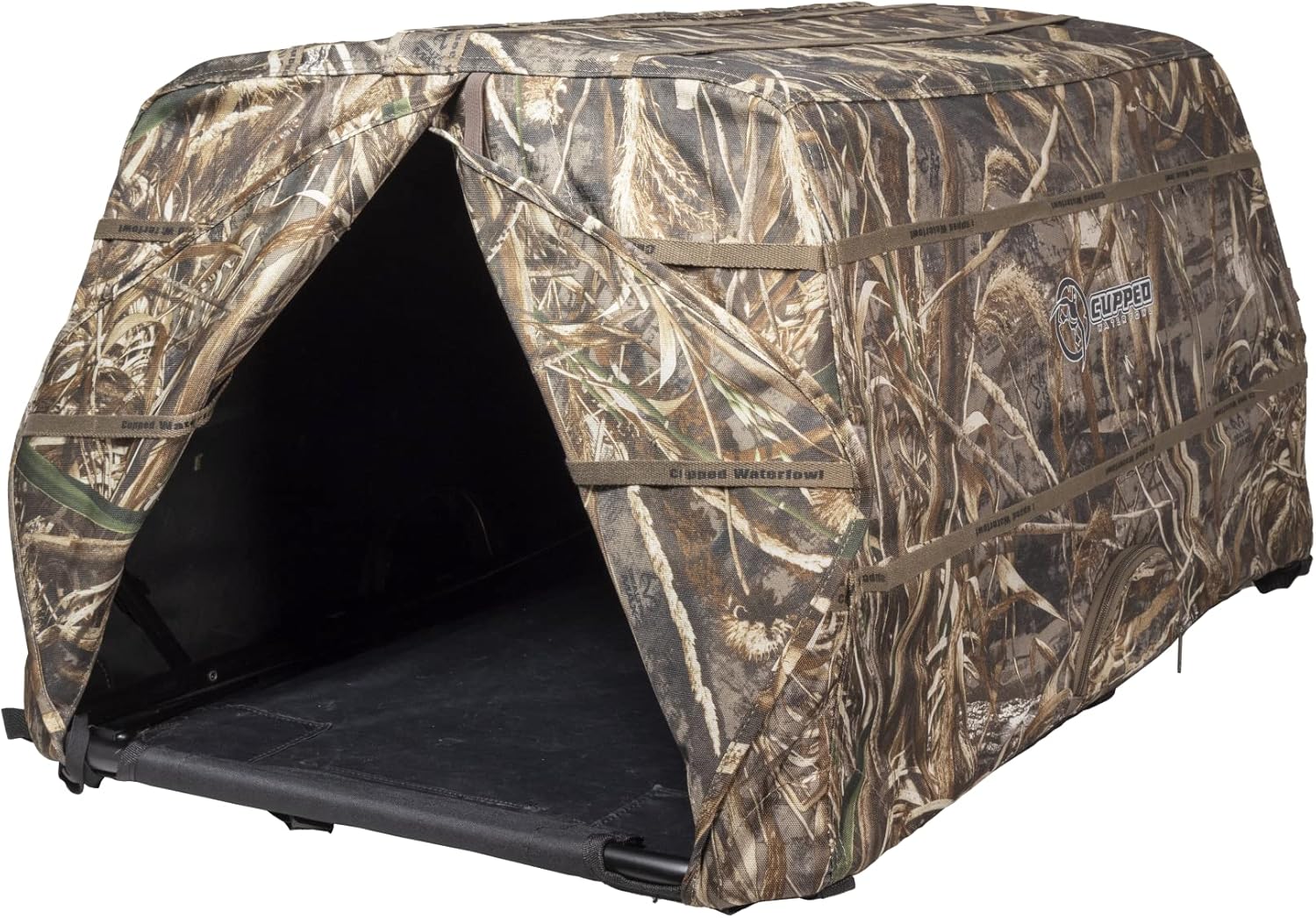 Cupped Waterfowl Hunting Dog Blind, Lightweight Easy-Setup Dog Blind for Hunting Dogs with Front/Rear Entrance