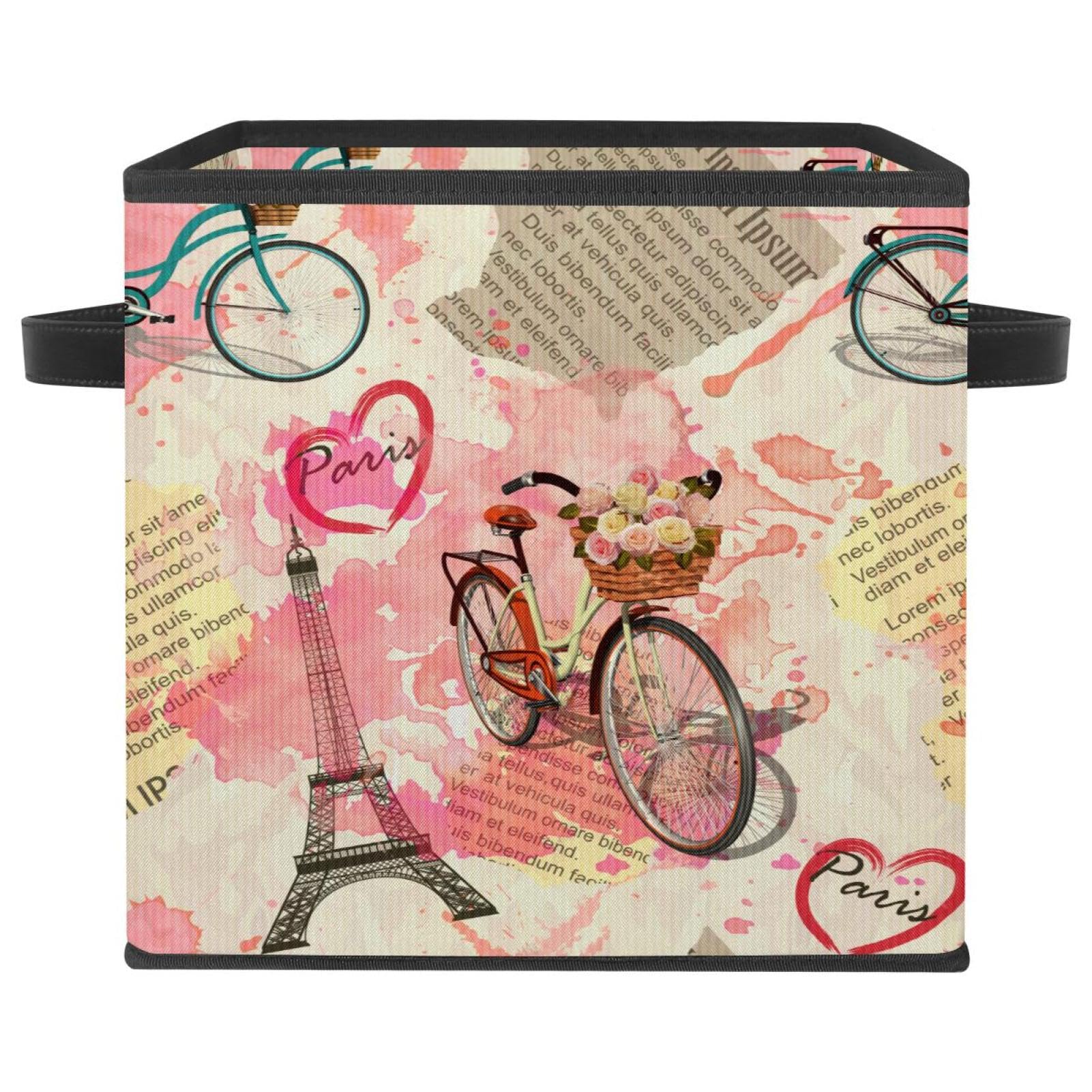 Boîte de rangement en tissu Tour Eiffel pour chambre et salon