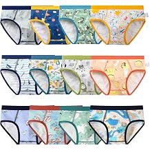 Boys Briefs 12-Pack Underwear, Soft Cartoon Print for Toddler Kids 3-10 Years