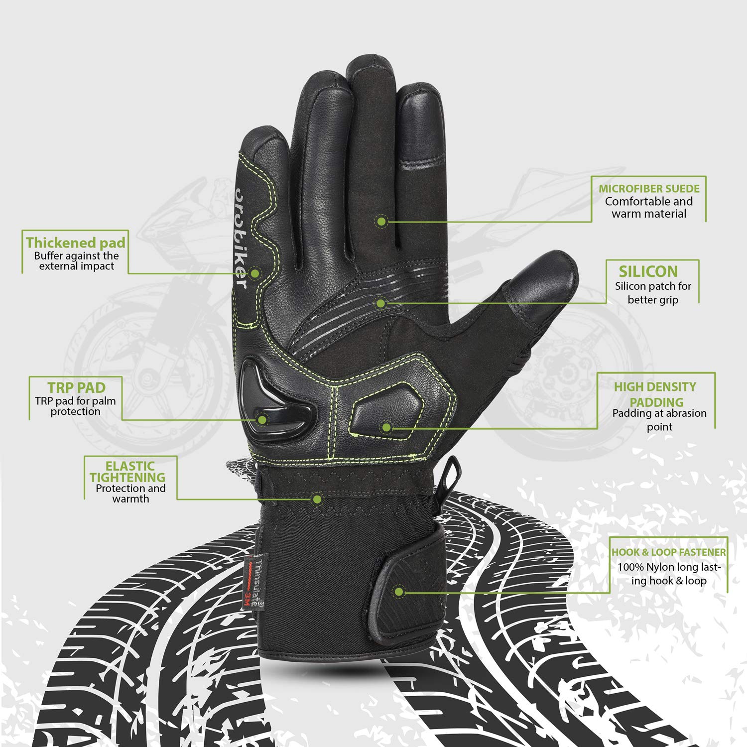 Guanti invernali da moto, invernali, termici, impermeabili, adatti al touch screen, per le escursioni e gli sport all'aperto