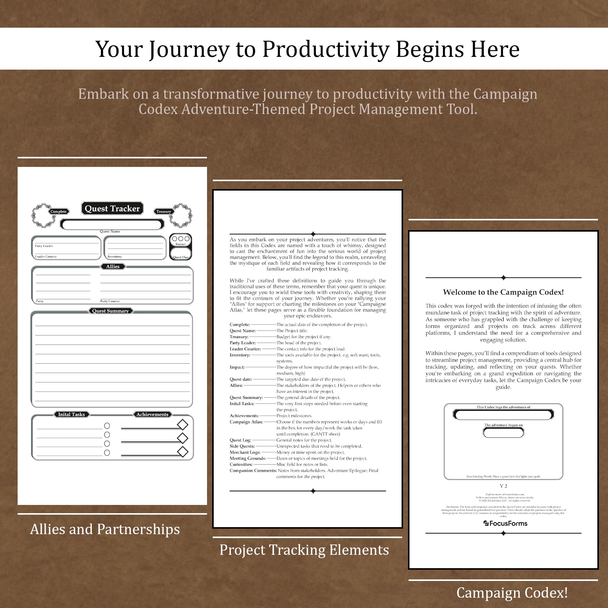 Campaign Codex Project Management Planner - Undated Weekly & Monthly Planner Pad for Work, Goals, & Productivity | Project Planner Notebook with Habit Tracking, To-Do Lists | Planners 2025-2026 - Image 6