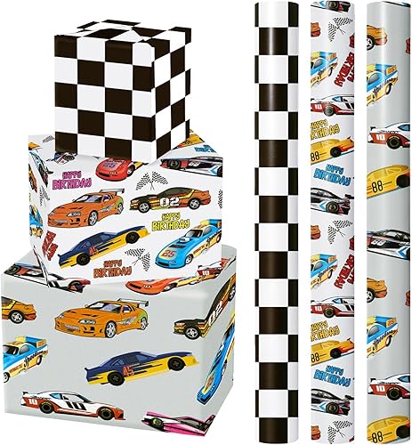 Miniatura 18 de WRAPAHOLIC - Papel de regalo para baby shower con diseño de oso - Rollo mini - 3 rollos - 17 pulgadas x 120 pulgadas - Papel de regalo con lazo de