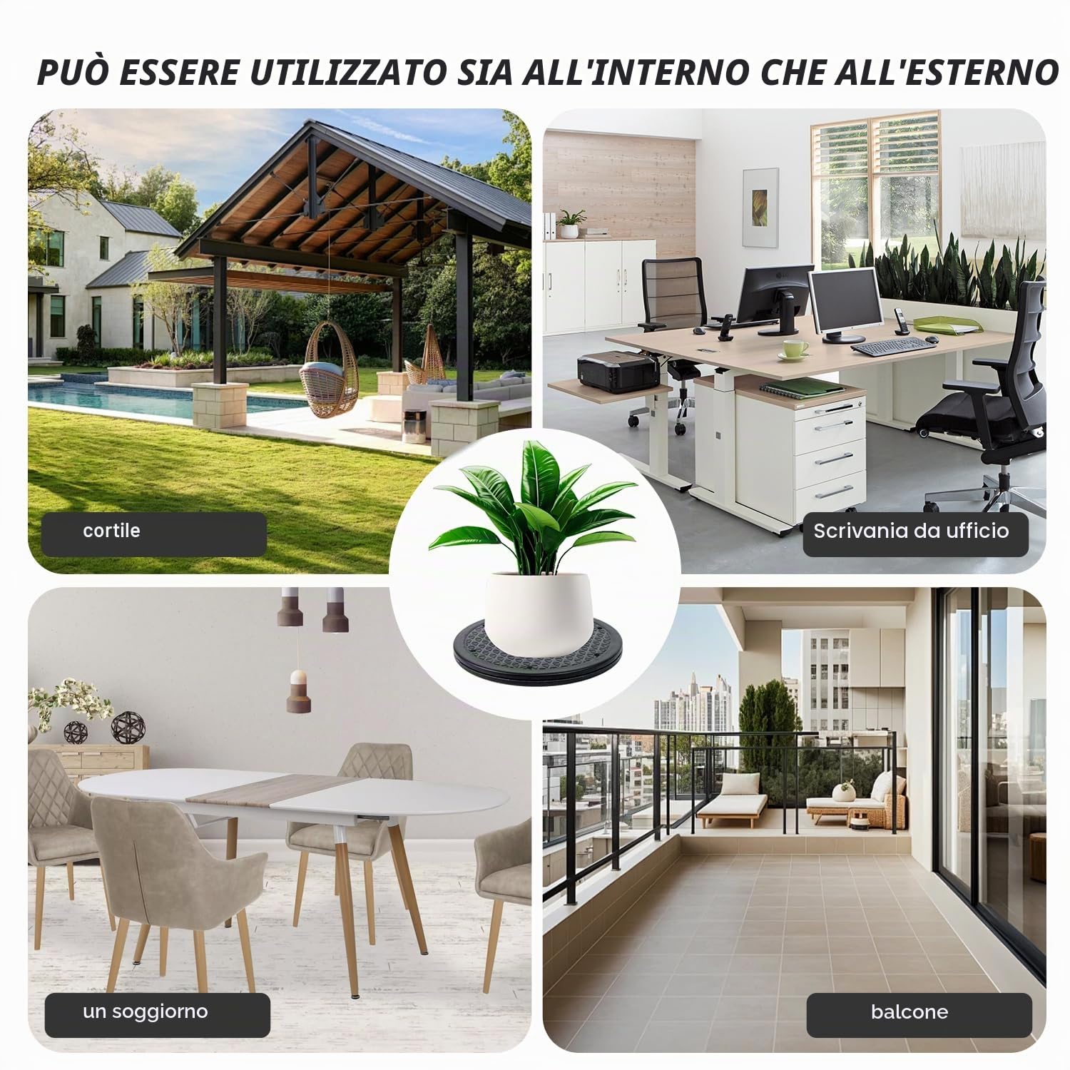Piattaforma Roteante Supporto girevole manuale di 360 °Multiuso Giradischi con Cuscinetti Sfera in Acciaio, Superficie con Motivo a Rombi per grande schermo TV/Monitor/Piante Bonsai