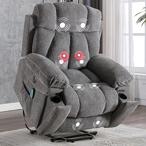 CANMOV Large Power Lift Recliner Chairs with Massage and Heat