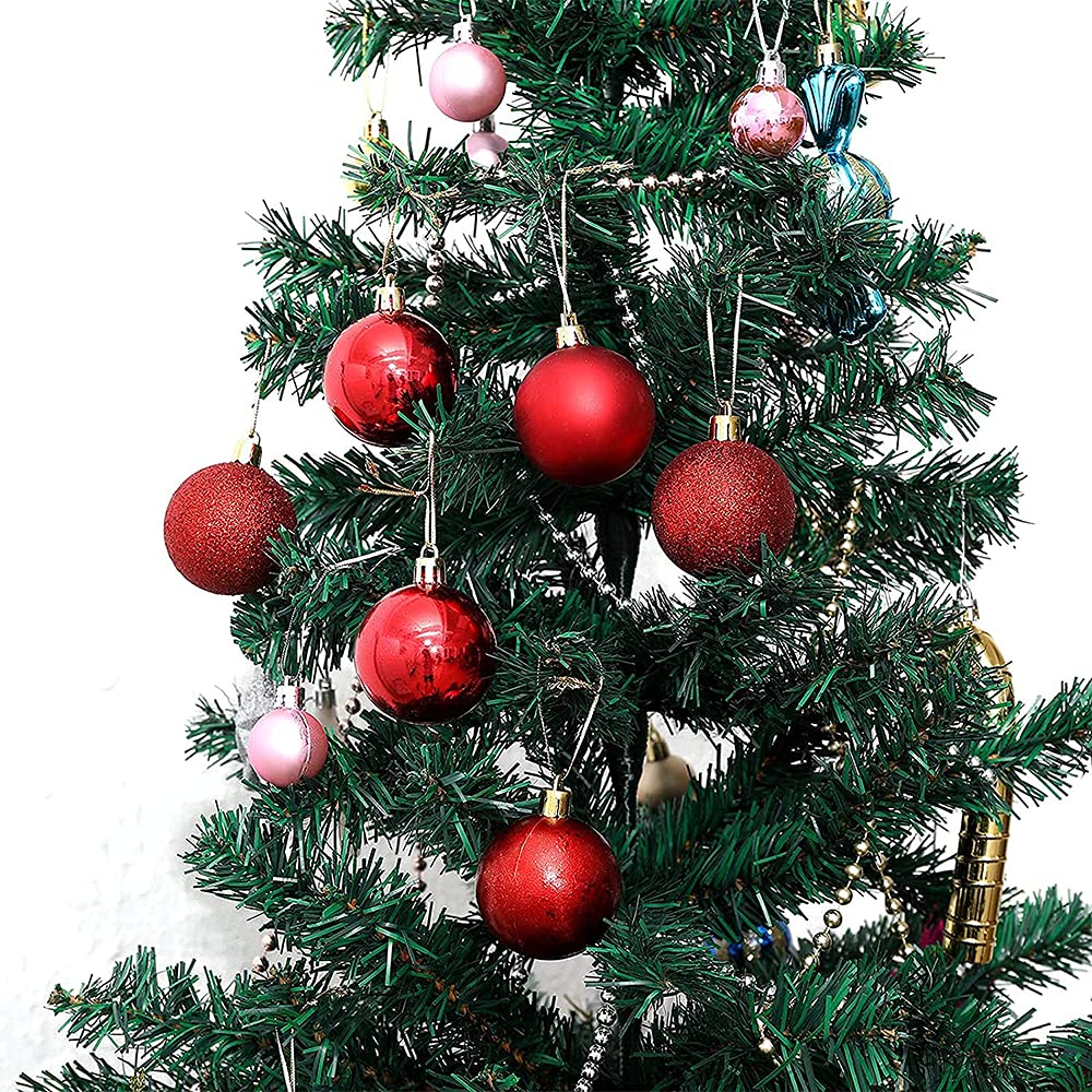 36 Bolas De Bolas De Navidad, Varios Colgantes Inastillables, Juego De Adornos Para áRbol De Navidad, DecoracióN Para Colgar En Fiestas De Temporada, Bodas, Colgantes Decorativos (Rojo, 4 Cm)