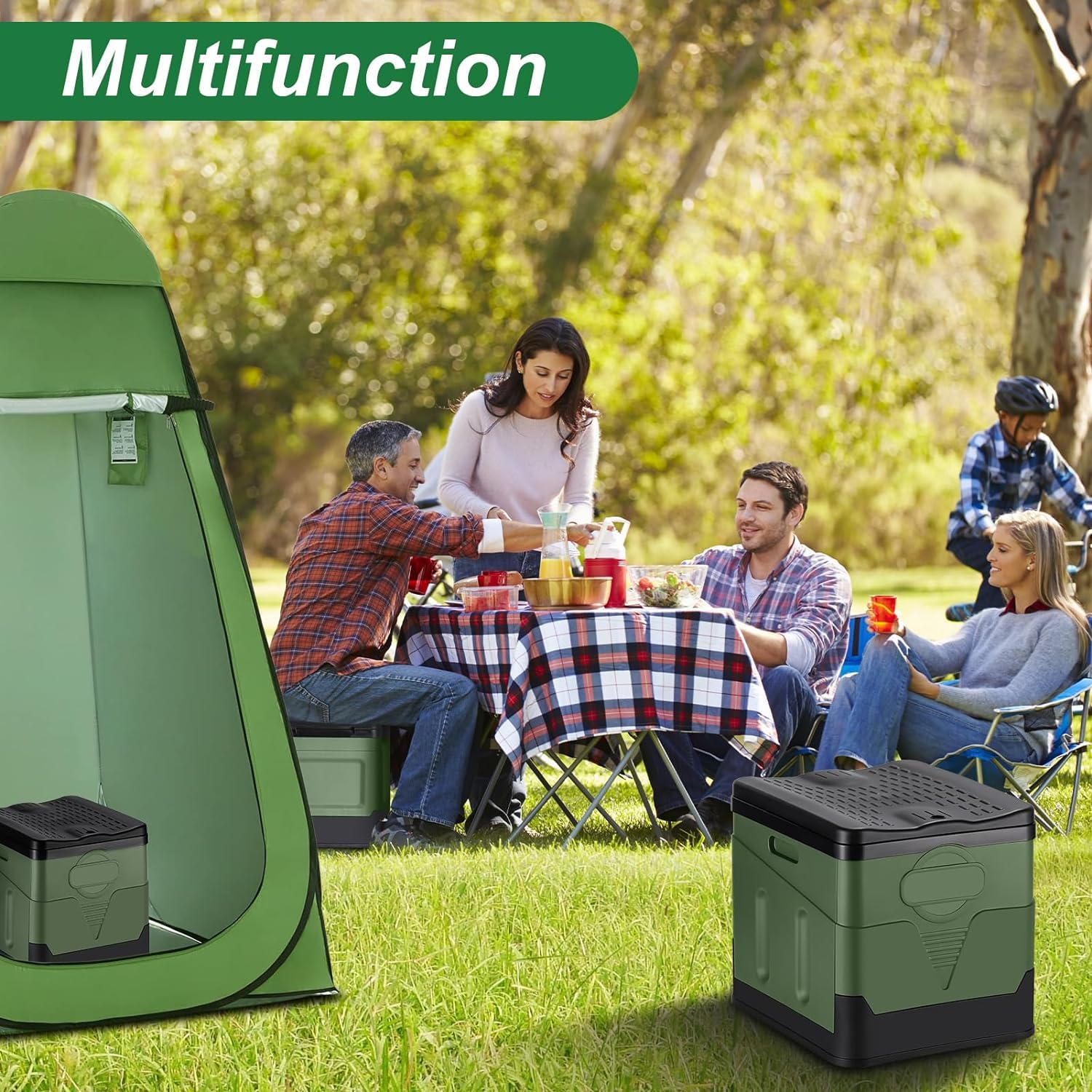 REAGAR Tragbare Campingtoilette Tragbares Töpfchen für Erwachsene Klappbare Toilette für Auto Camping Wandern Lange Reisen Strand für Audi A3 Sedan 2013-2023