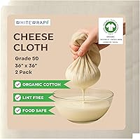 Vista 9 de Estopilla Bolsa de leche de nueces, colado reutilizable, 100% algodón sin blanquear, paño de muselina de mantequilla para cocinar, yogur, jugo