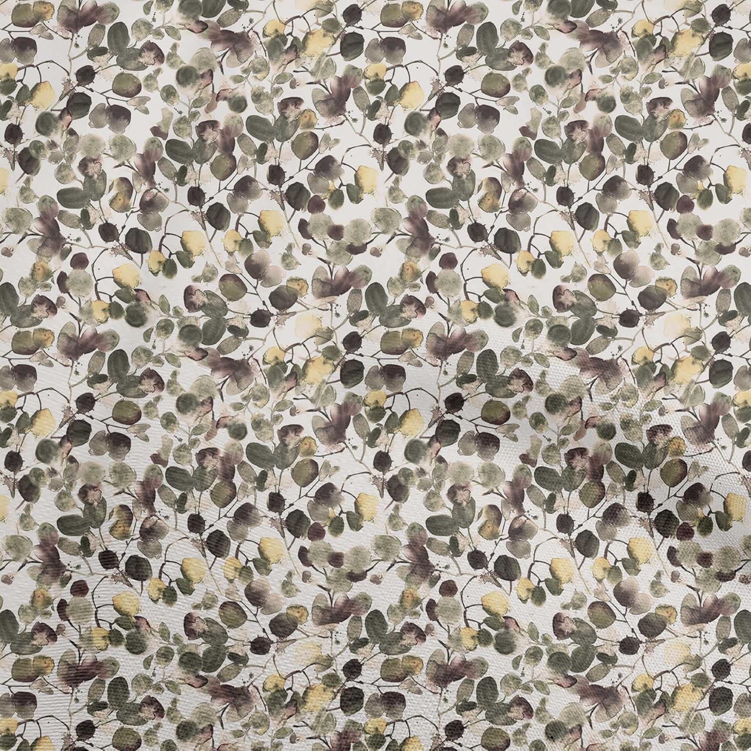 oneOone Polyester Spandex Dark Olive Green Fabric Abstract Floral DIY Clothing Quilting Fabric Print Fabric by Yard 56 Inch Wide
