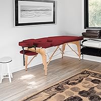 Vista 2 de Saloniture - Mesa de masaje plegable portátil profesional con estuche de transporte, color borgoña