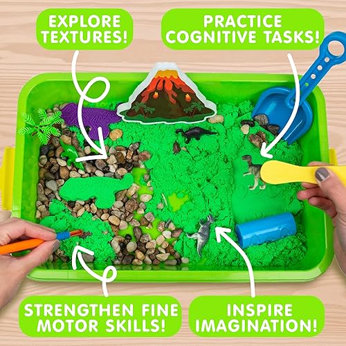 Miniatura 5 de Made By Me Explore + Create Dino Galaxy Sensory Bin, divertidos cubos sensoriales para niños pequeños a partir de 3 años, juguetes sensoriales
