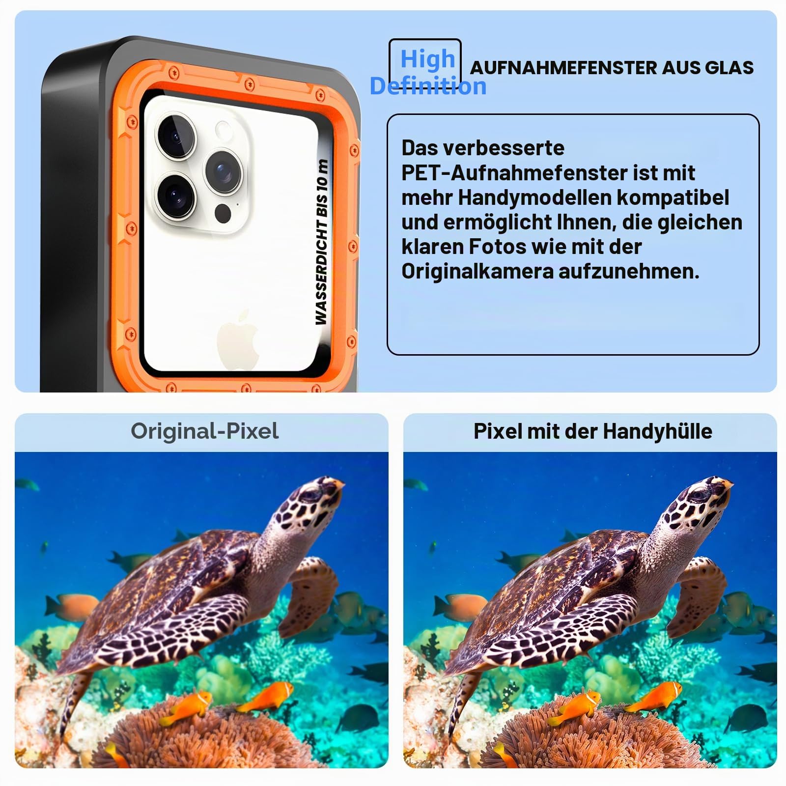 wasserdichte Handyhülle, Tauchen, Schnorcheln, Schwimmen, Tauchen, Tauchen, Unterwasser, Touchscreen, Foto-Video, Gehäuse für 17/16/15/14/13/12/11 Pro Max/XS, Samsung Galaxy S25/S24/S23/S22 (Schwarz