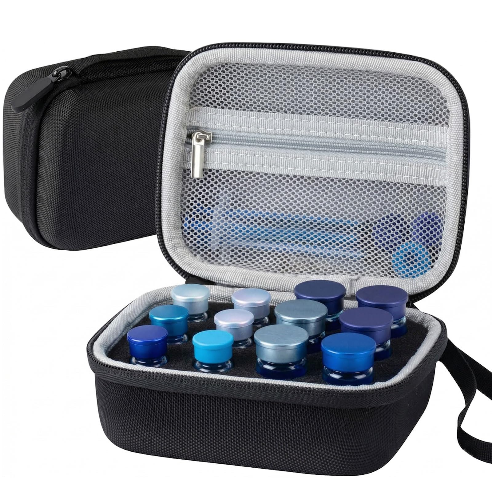 Insulin Pen Torba z 15 kieszeniami, Małe pudełko na ampułki do lodówki, Organizer na insulinę na fiolki 1ml 3ml 5ml 10ml, Torba na ampułki dla Diabetyków