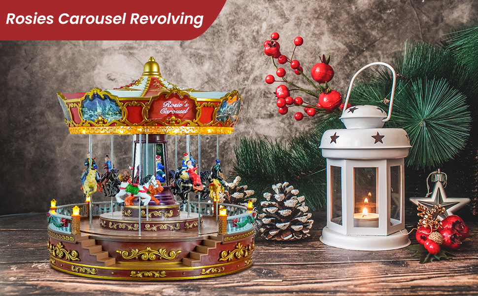 Amazon.com: Skyant Christmas Carousel Decoration, 14inch large