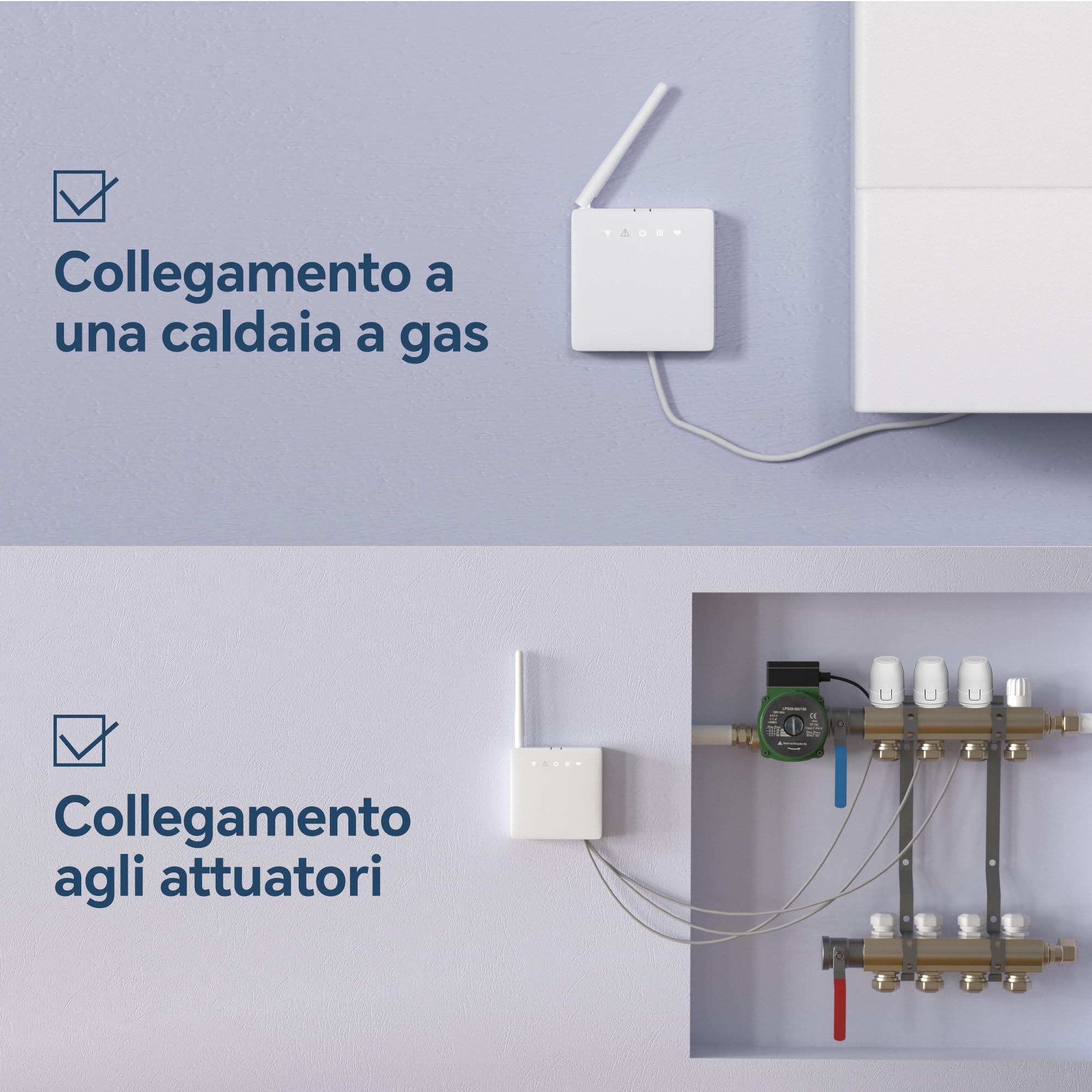 Termostato WiFi per Caldaia a Gas, Cronotermostato Programmabile Settimanale, Digitale Intelligente a Batteria, Compatibile con Alexa e Google Assistant - Controllo Tuya