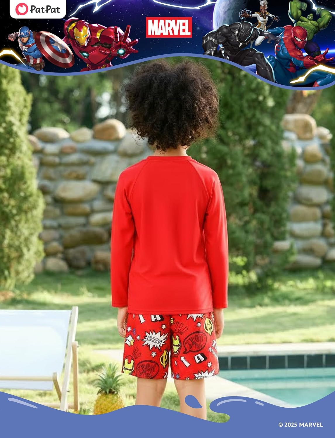 Disney Boys Spiderman Swimsuit Summer Beach Kids Rash Guard Swim Set 3M-13T image 3