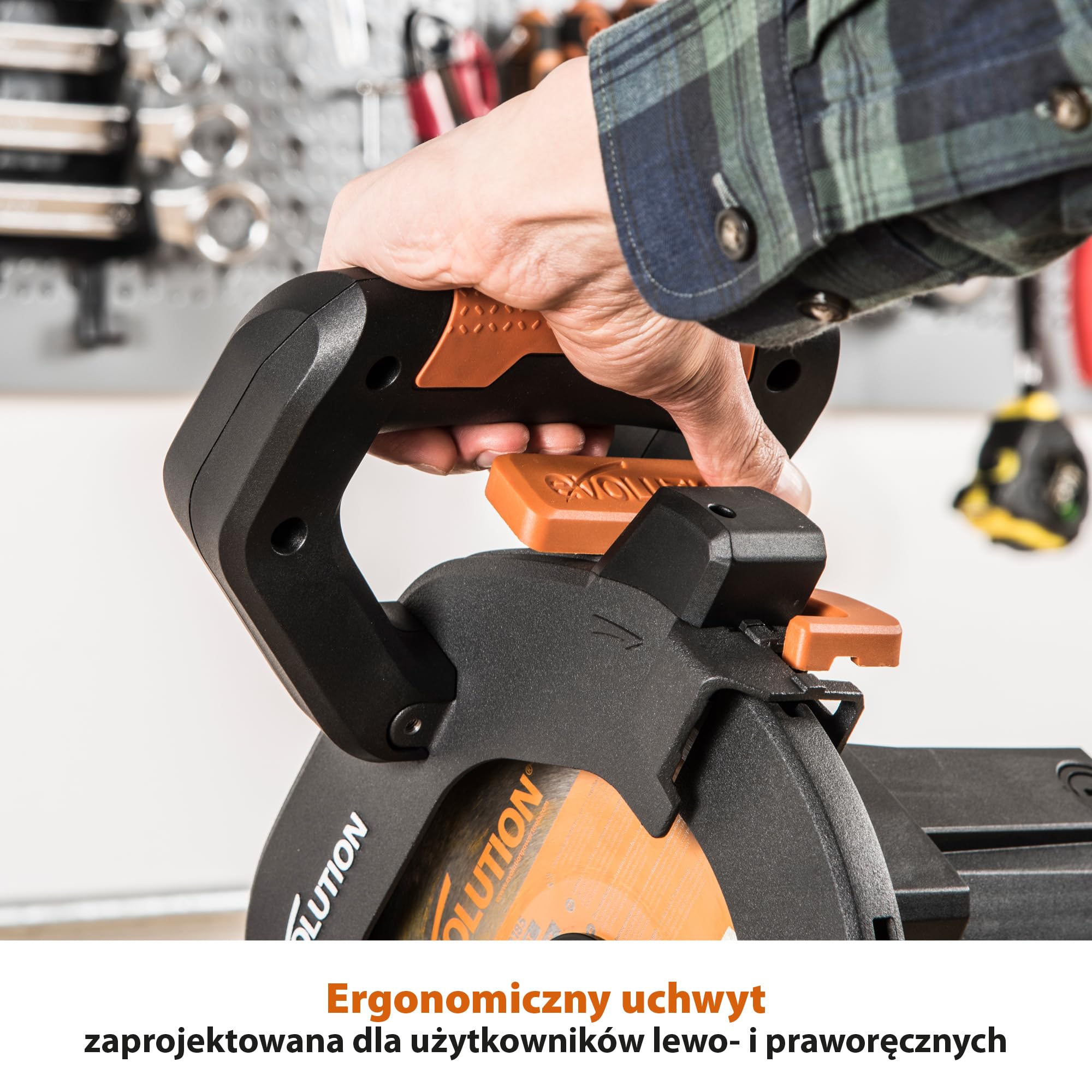 Evolution Power Tools Przesuwna ukośnica R185SMS+ 185 mm 230 V do cięcia drewna, metalu, plastiku