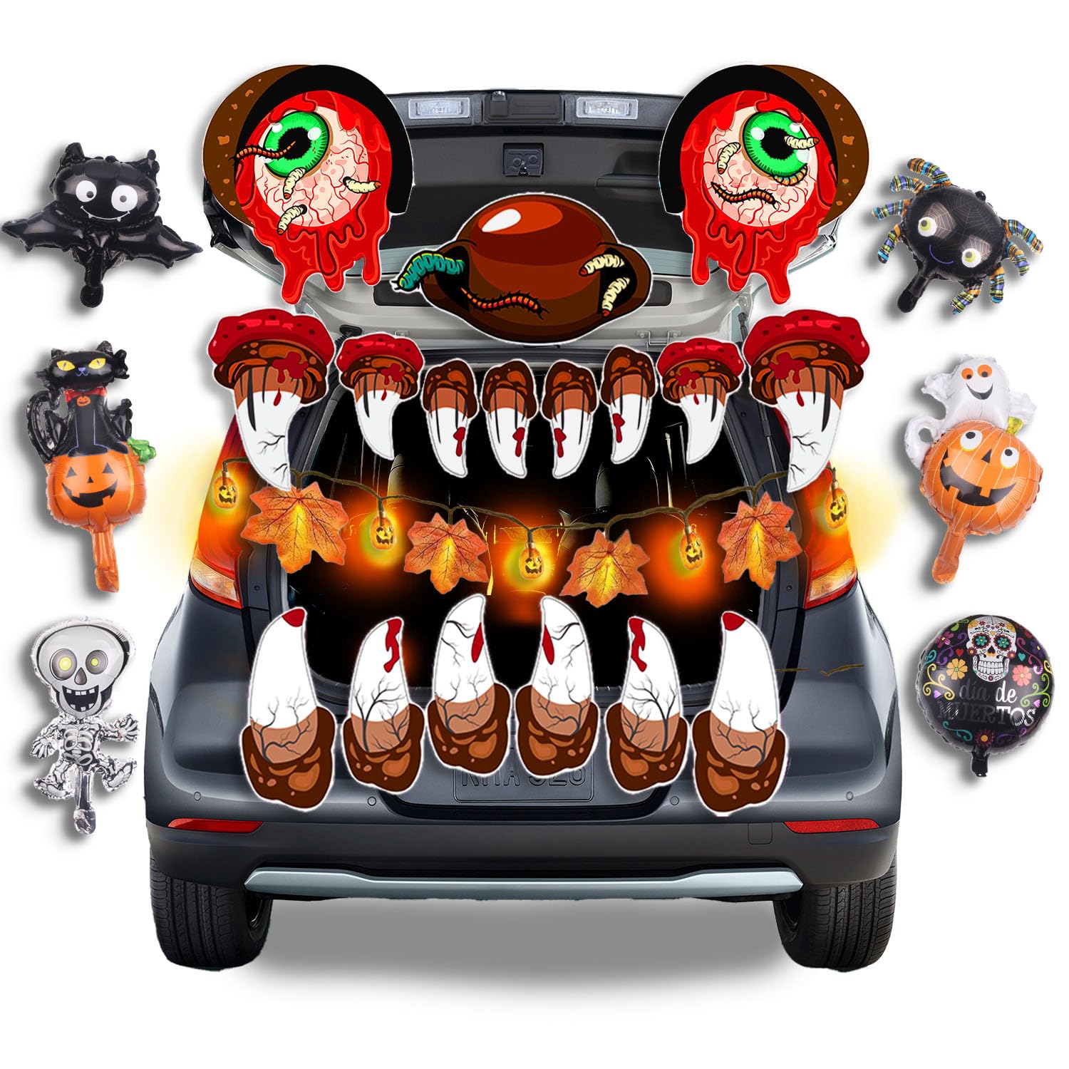 HOLSJ Halloween Trunk or Treat Car Decorations Kit PVC Stickers Garage