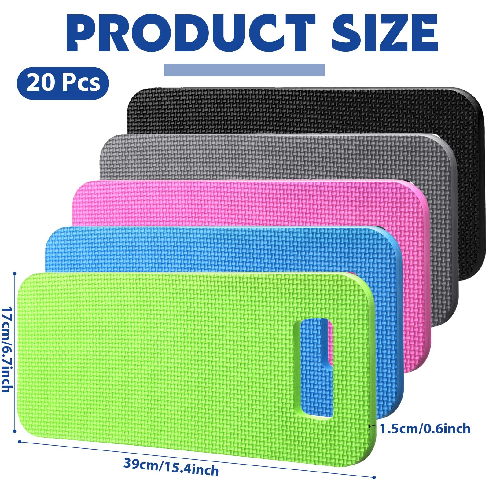 20 ginocchiere da giardino in schiuma spessa, impermeabili, per inginocchiarsi, multifunzione, per pregare, giardinaggio, bagnetto, yoga, 39 x 17 cm (colore classico)