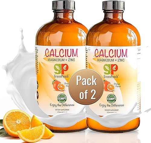 Calcio líquido para niños Suplemento orgánico de calcio y magnesio Vegetariano, Kosher citrato de calcio con vitamina D3 suplemento calmante para