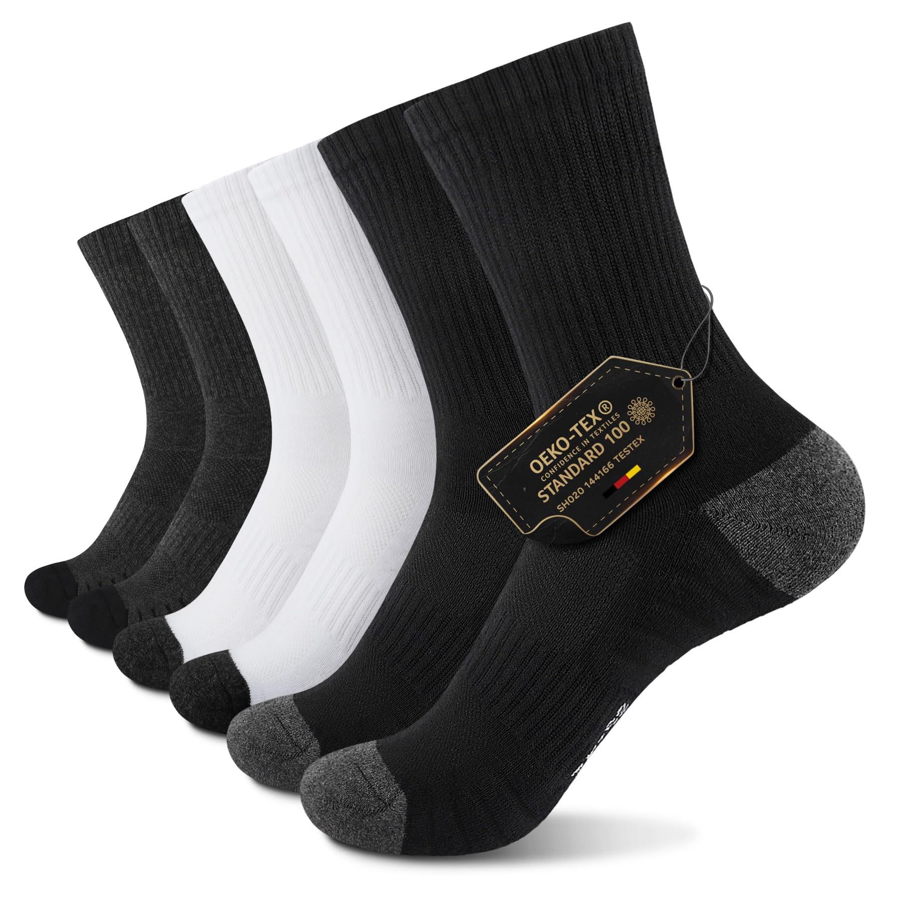 TUUHAW 6/12 Paia Calzini Uomo e Donna Sportivi Lunghe Cotone Sport Calzettoni con Buona Elasticità Alti Socks Calze Traspiranti