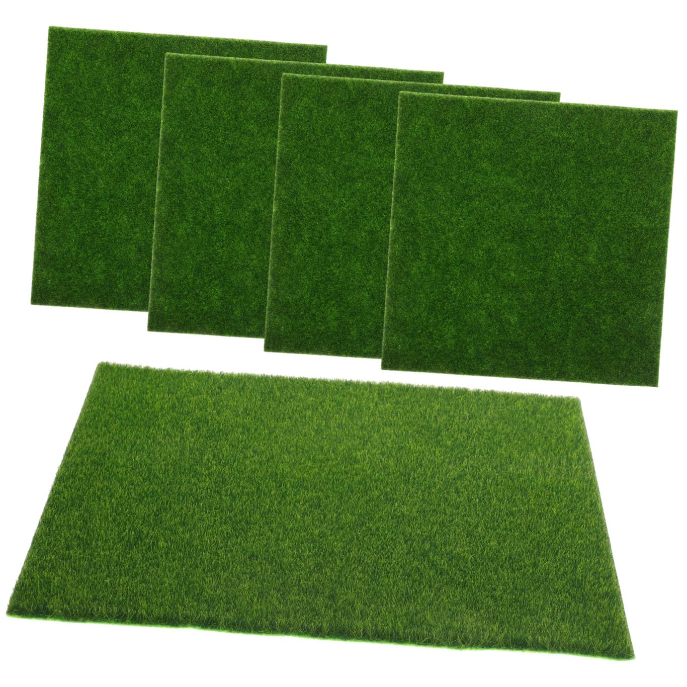 Fausse pelouse réutilisable HEMOTON | Lot de 5 carrés de gazon artificiel pour loisirs créatifs