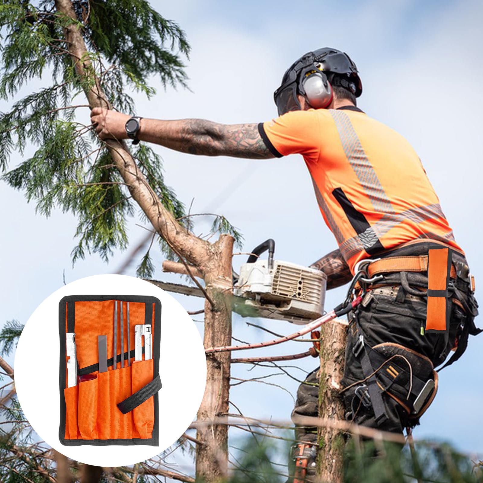 11 Piezas Limas para Motosierra, Lima Redonda para Cadena de Sierra, Kit de Afilado para Motosierra, Afilador Cadena de Cadenas Motosierr, para Madera, Metal, Cuero, Plástico