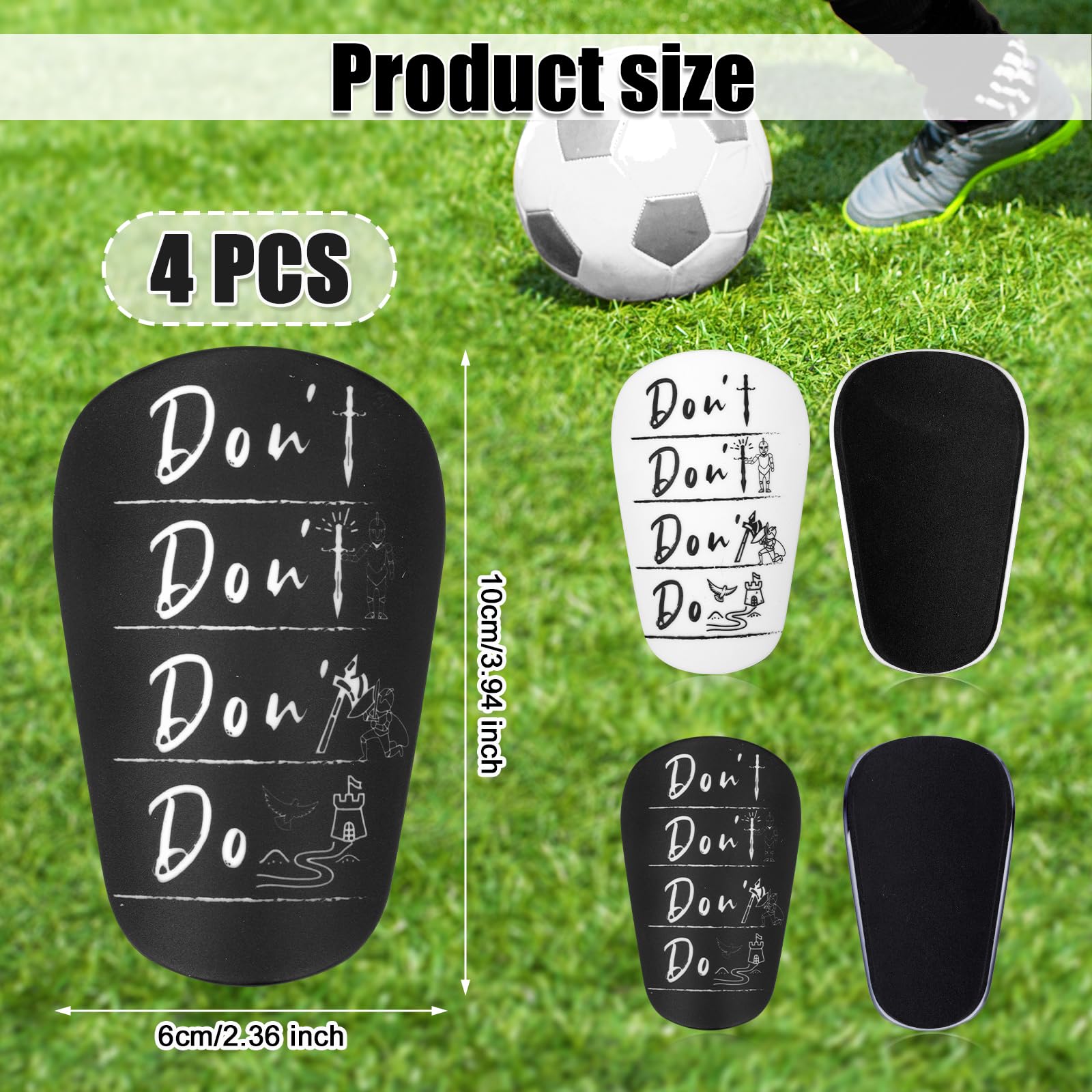 2 Pairs Mini Soccer Shin Guards, 3.9x2.4 inch Small Shin Guards Pads Lightweight & Comfortable Protective Shin Guards Football Equipment for Kids Adults Youth Boys and Girls