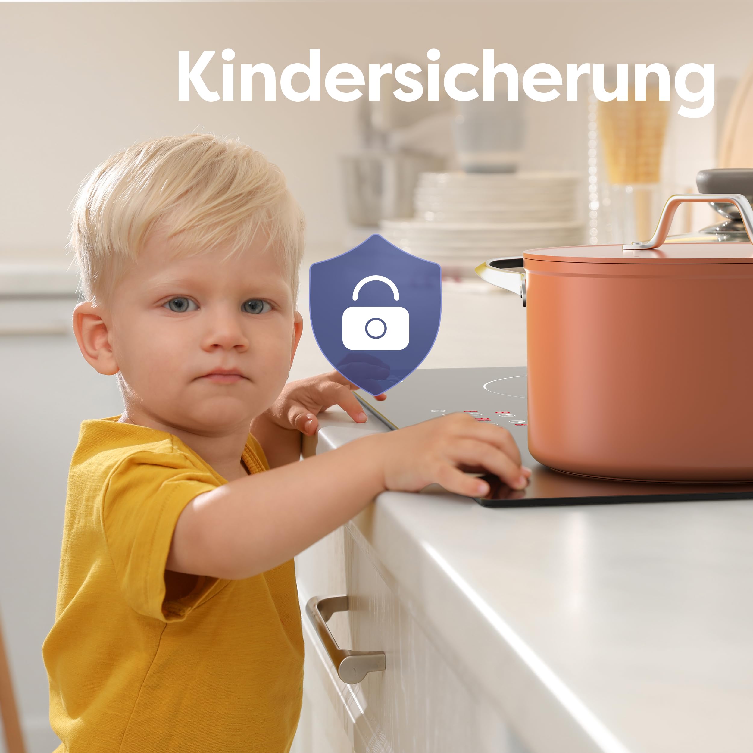 Ciarra CBBIH604-D Induktionskochfeld 60 cm 4 Zonen Einbau Touch-Bedienung | Kochfeld Induktion | 9 Leistungsstufen Timer | Kindersicherung | Abschaltautomatik | Restwärmeanzeige | Überhitzungsschutz