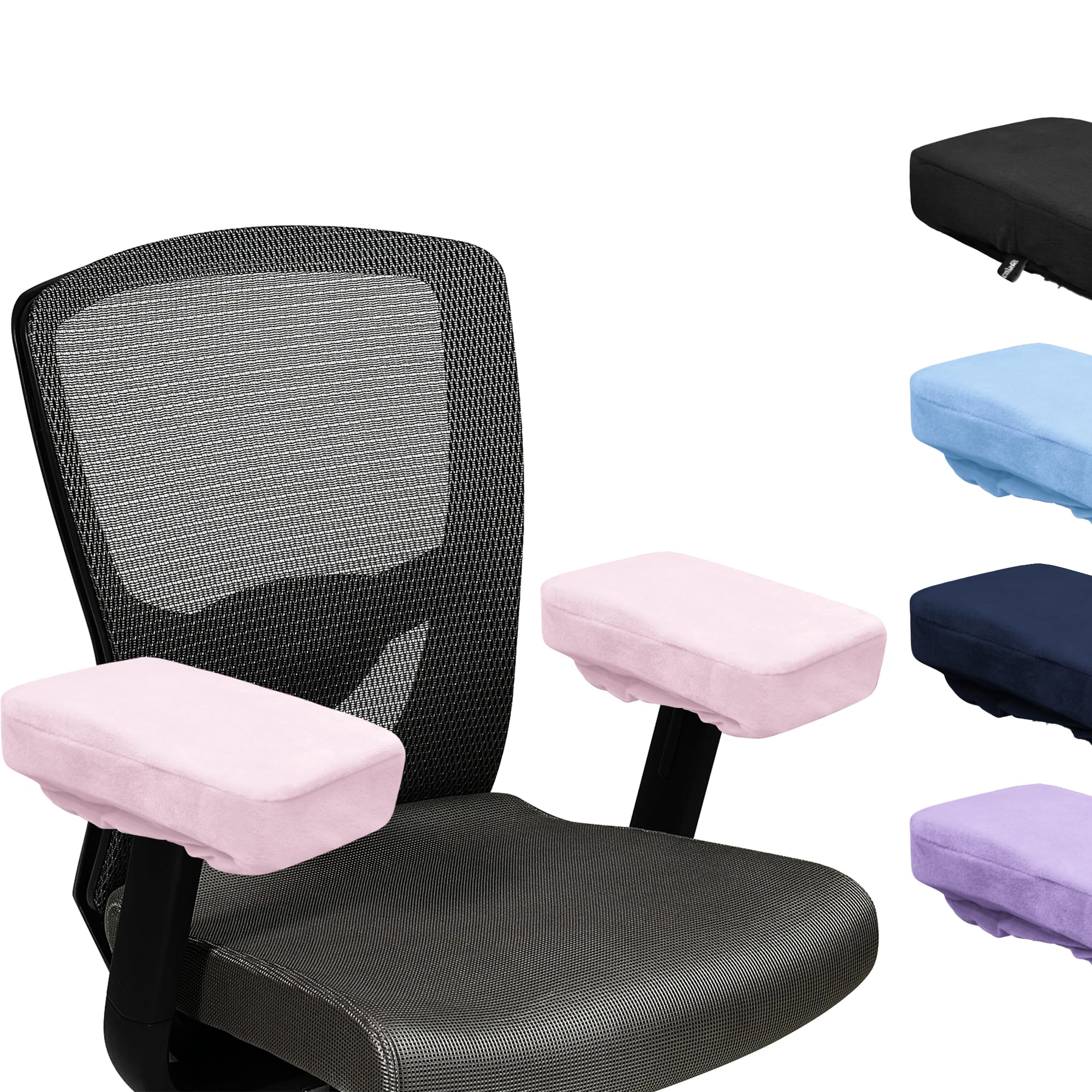 SPRING SEAON Lot de 2 housses d'accoudoirs rembourrées - Pour chaise de jeu - Housse de chaise de bureau - 2 pièces - Coussinets universels antidérapants - Rose