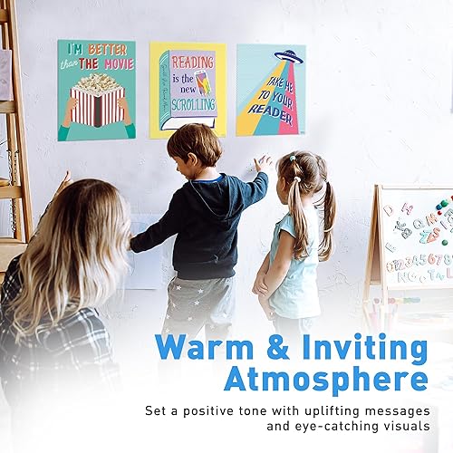 Miniatura 6 de S&O - Póster de lectura para aula, área de estudio, póster de centro de libros para escuela primaria, aprendizaje de alfabetización, espacio de