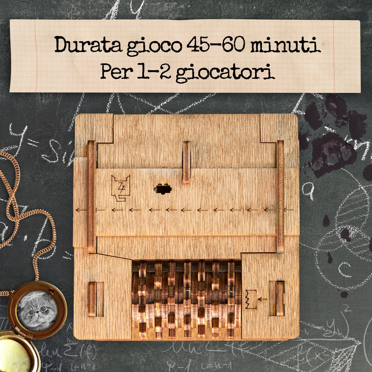 iDventure Cluebox - Gato di Schrödinger - Escape Room gioco in legno - Scatola rompicapo a Labirinto - Scatola regalo - regalo fidanzato - puzzle 3D - iq puzzle rompicapo - regalo per lui