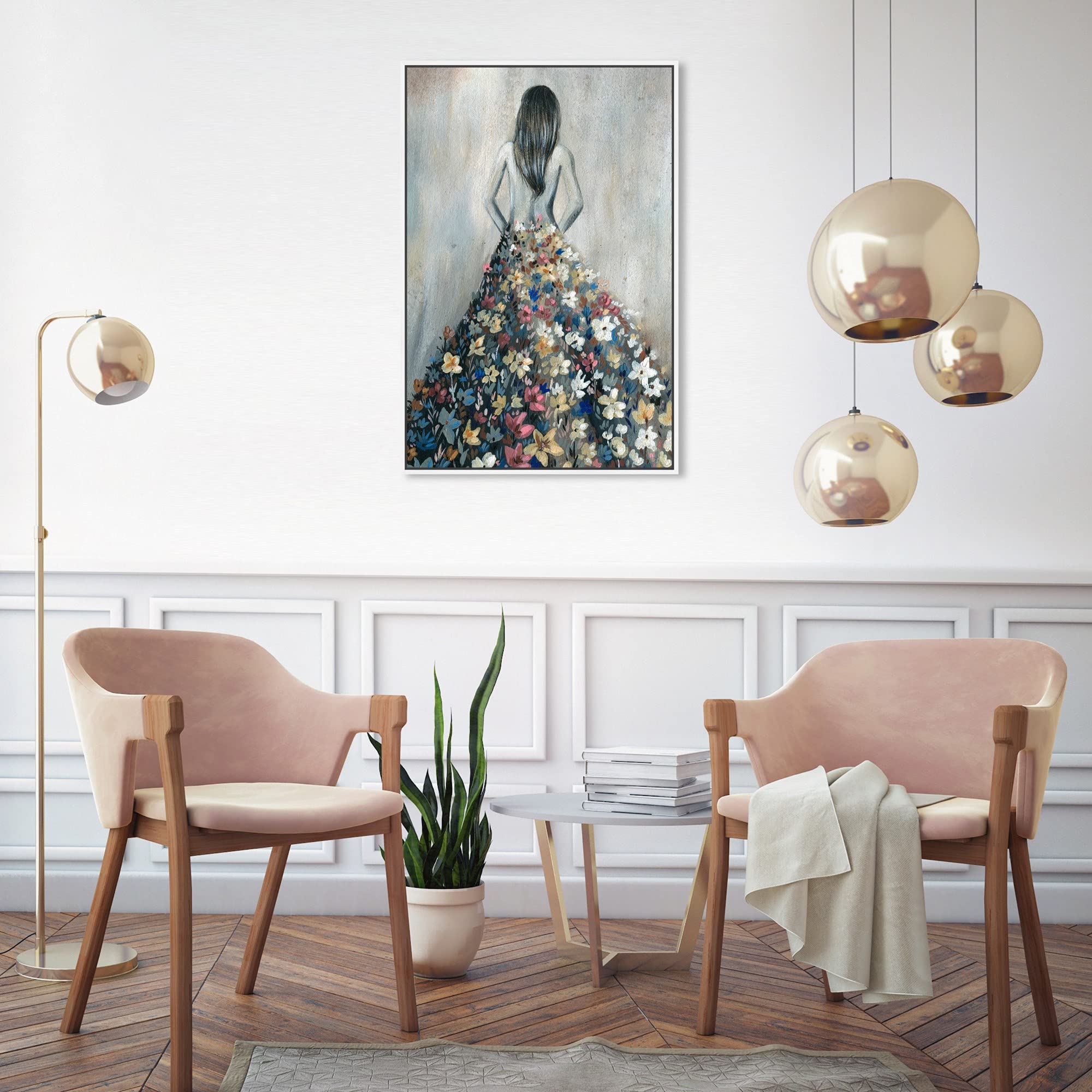 Amazon.com: Oliver Gal Girl with Flower Thoughts Canvas Print Wall