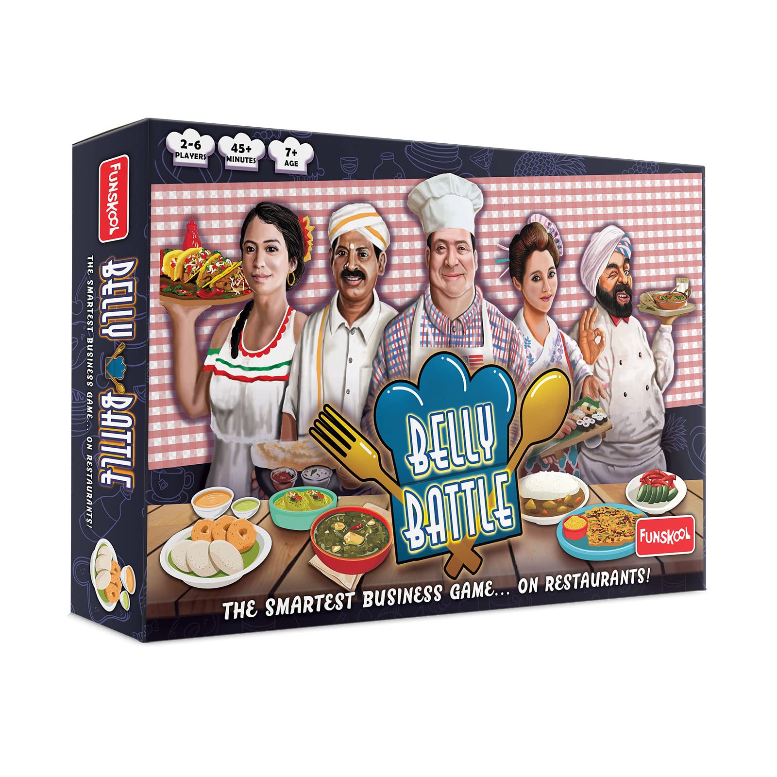 Funskool Games, Belly Battle, Multiplayer Restaurant-Themed Strategy Game, 3-6 Players, Ages 7 and Above.