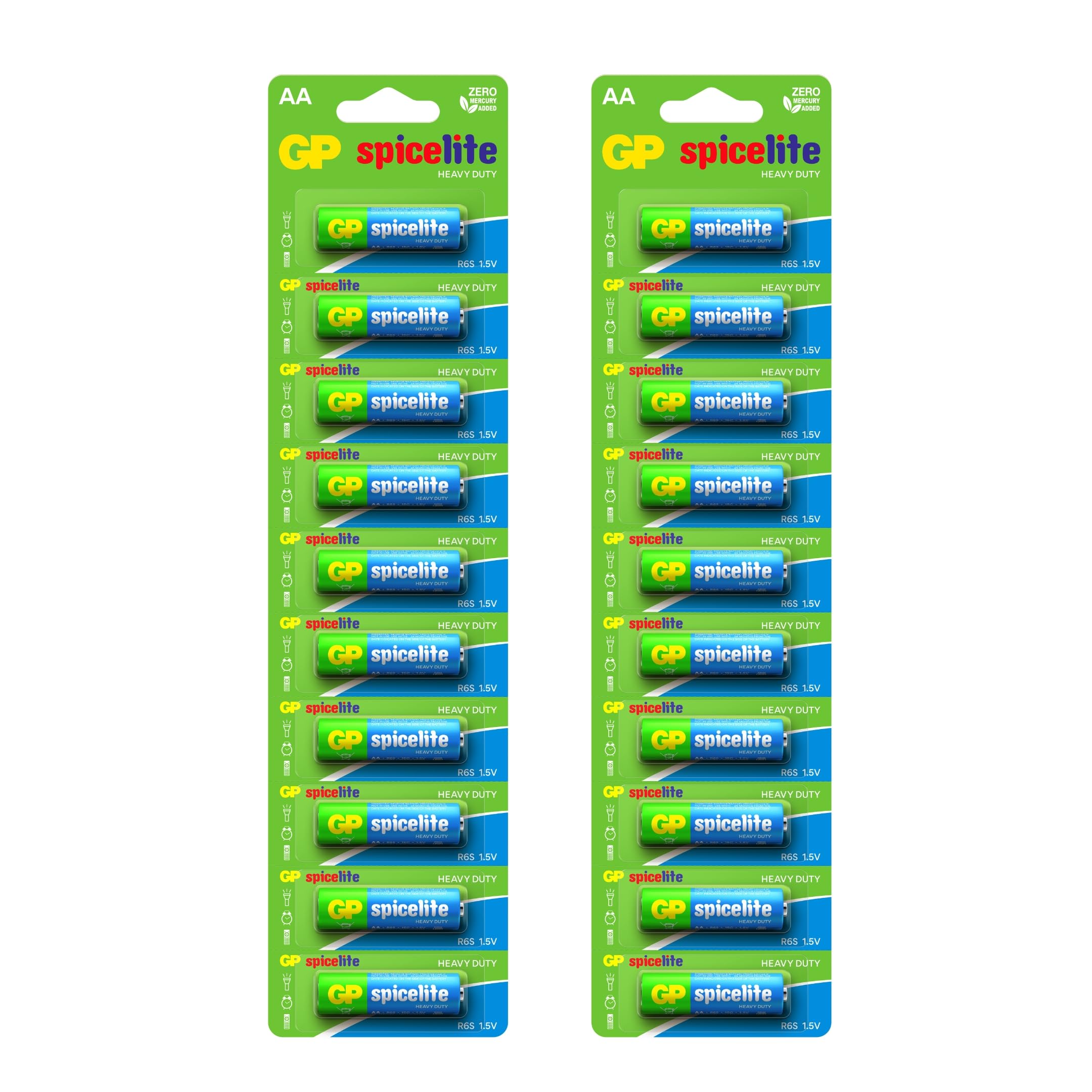 GP Spicelite AA Carbon Zinc Batteries| High Durability, Leak-Proof Design, Ideal Power Source for Household & Office Devices | Pack of 20-image-29