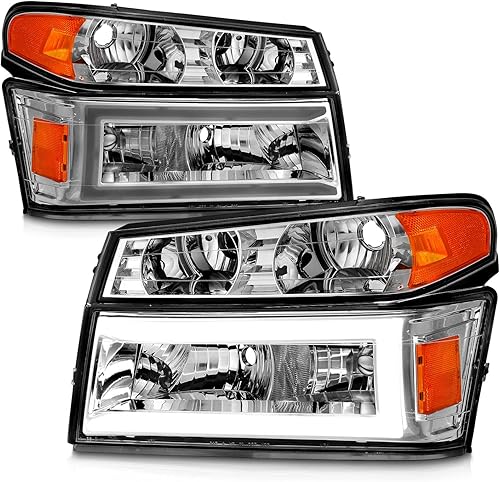 Miniatura 9 de AmeriLite Para 04-12 Colorado Canyon Isuzu C-Shape LED Tubo Replaement Faros Corriendo Luces de Señal de Giro 4pcs Set