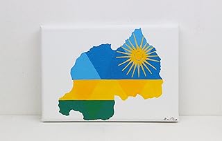 Rwanda, Original Painting, Map Gift, Rwanda Painting, Rwanda Art, Rwanda Flag, Rwanda Map, Travel Decor, Travel Art, Travel Gift, Map Art