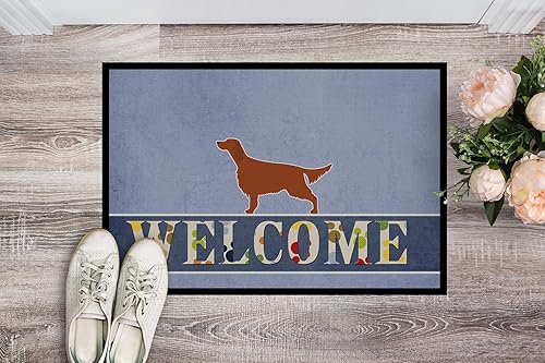 Miniatura 2 de Caroline's Treasures BB5497MAT Irish Setter - Felpudo de bienvenida de 18 x 27 pulgadas, para interiores y exteriores, para entrada, antideslizante,