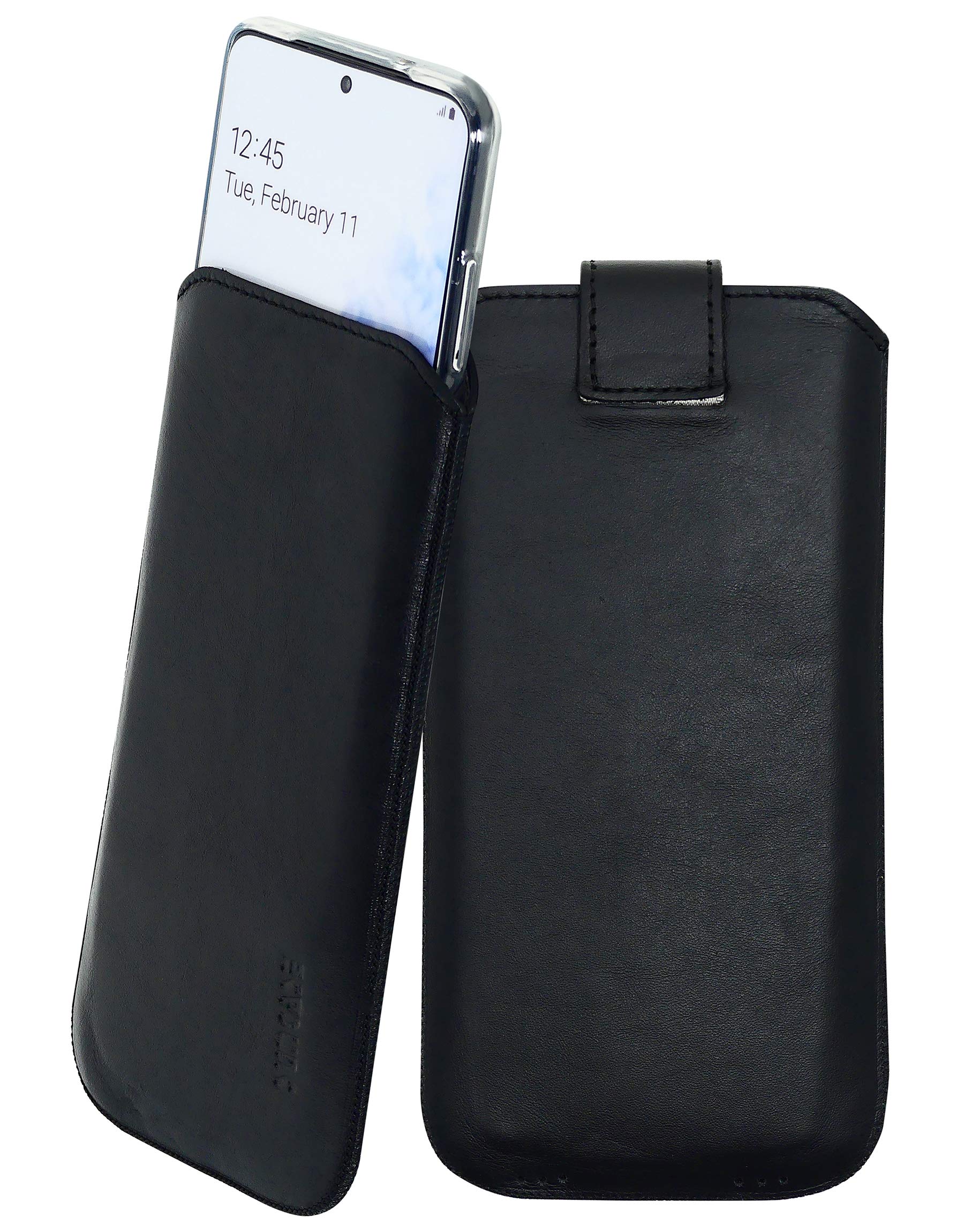 Suncase - Custodia in vera pelle per LG K61, edizione sottile, con
