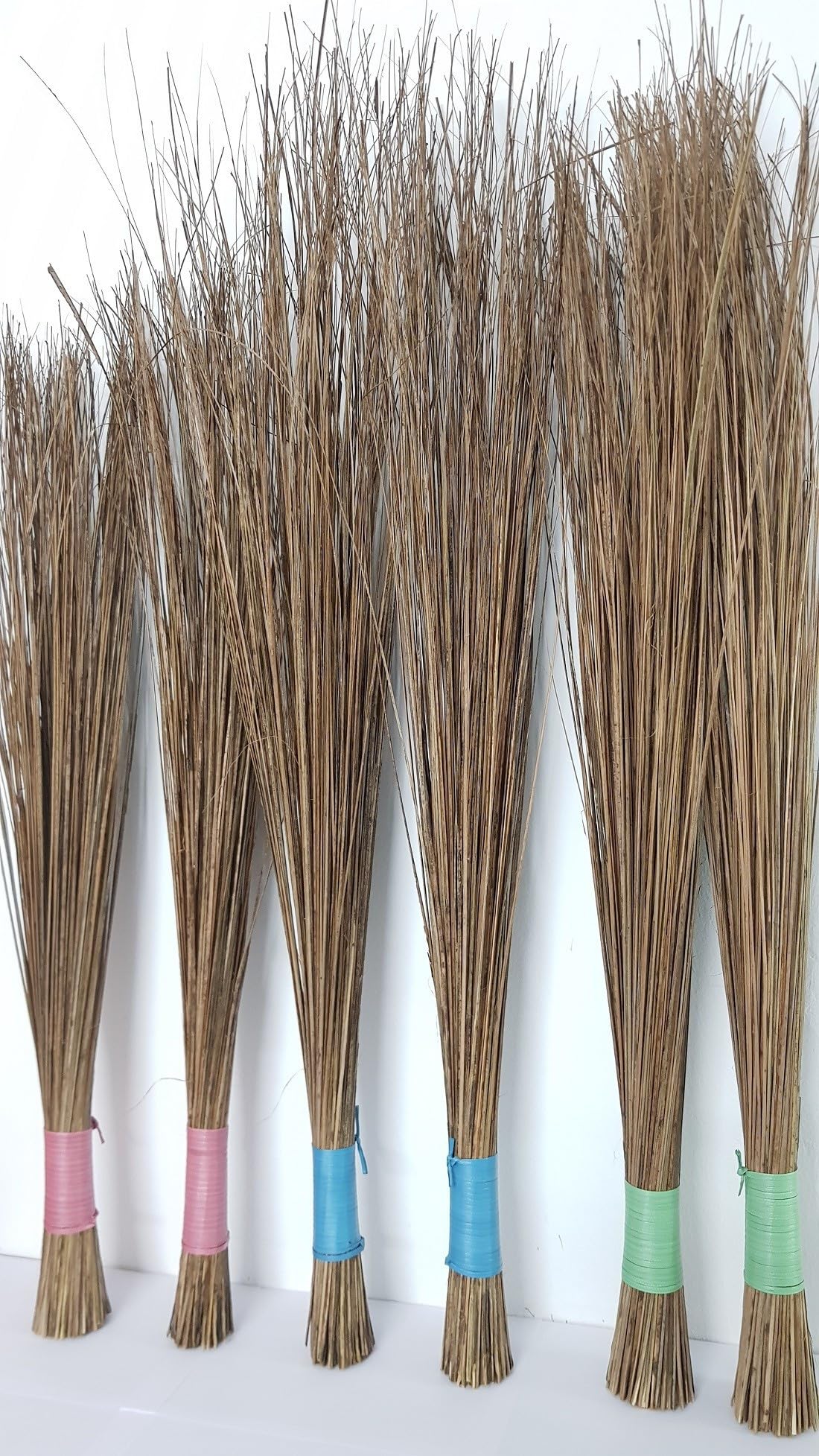 CREAZIONE PRODUCTION Coco Broom – Pack of 6, Brown Color, Coconut Fiber Bristles, Plastic Handle-image-48