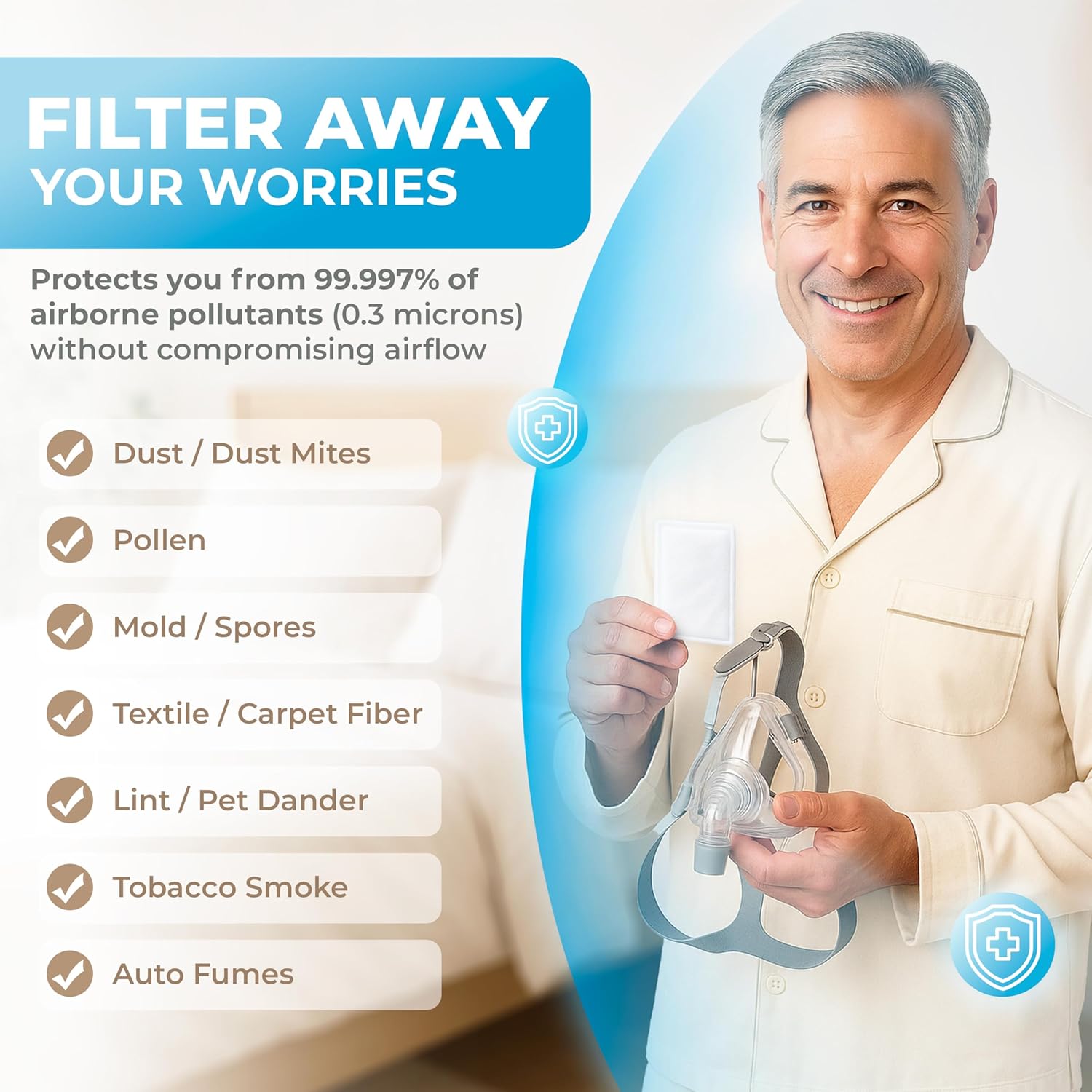 Dura Cleanse CPAP Filters - 60-Pack Premium Replacement Filters for ResMed AirSense 10, Aircurve 10, S9 Machines - Meets OEM Filter Requirements for CPAP and BiPAP Machine Supplies and Accessories - Image 2