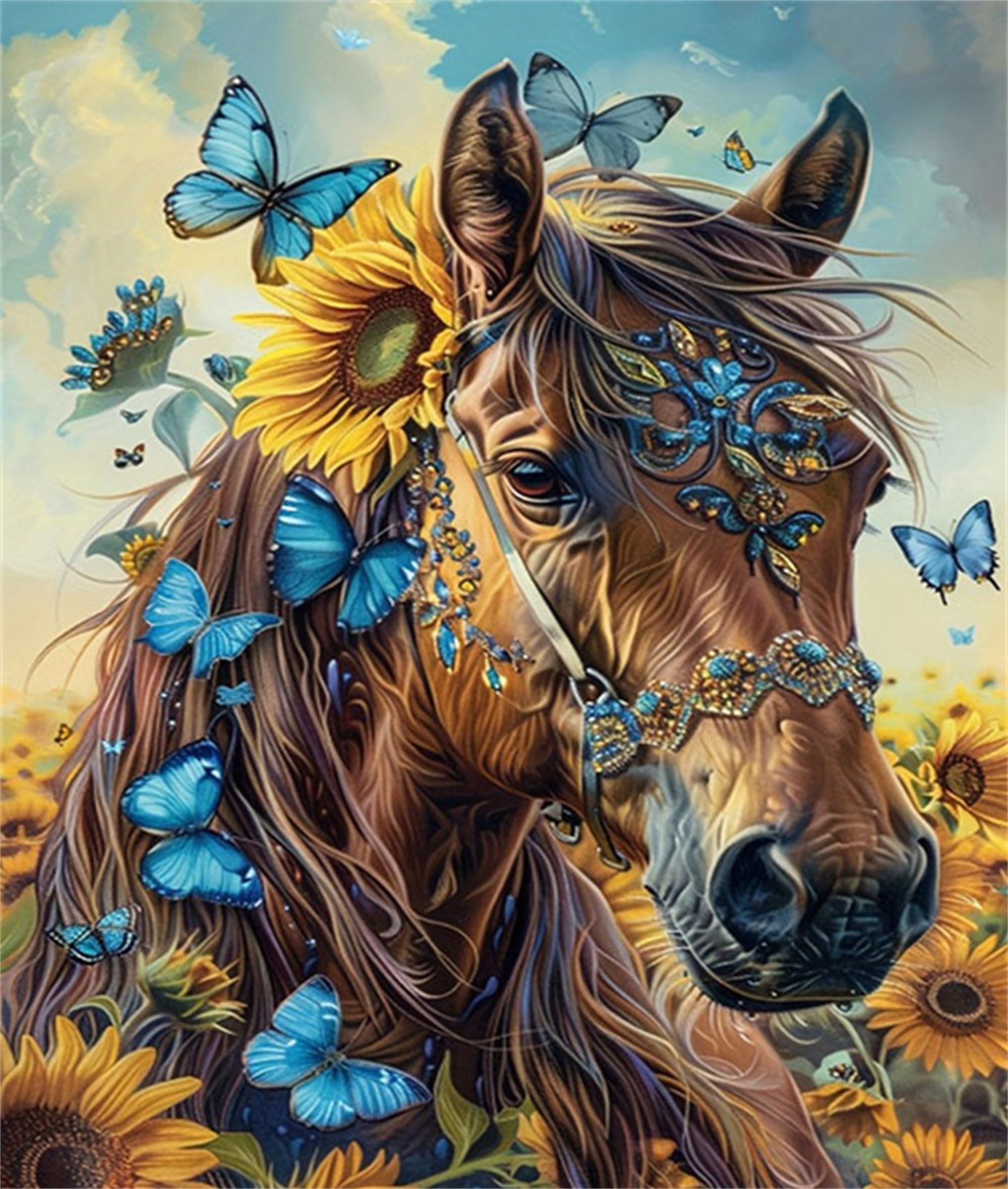 Xiangxujia Horse 2 Paint By Numbers Kit For Adults,Diy Easy Painting Kits On Canvas With Wooden Framed, Small Color By Numbers Acrylic,Adult Paint By Number For Gifts,Home Wall Decor (Horse 2)