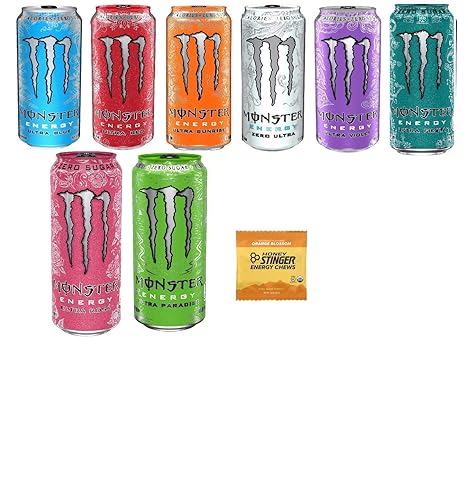 Miniatura 2 de Monster Zero Ultra Variety: Zero Ultra, Ultra Red, Ultra Violet, Ultra Blue, Sunrise, Paradise, Rosa, Fiesta, 16 onzas (paquete de 16) y masticables