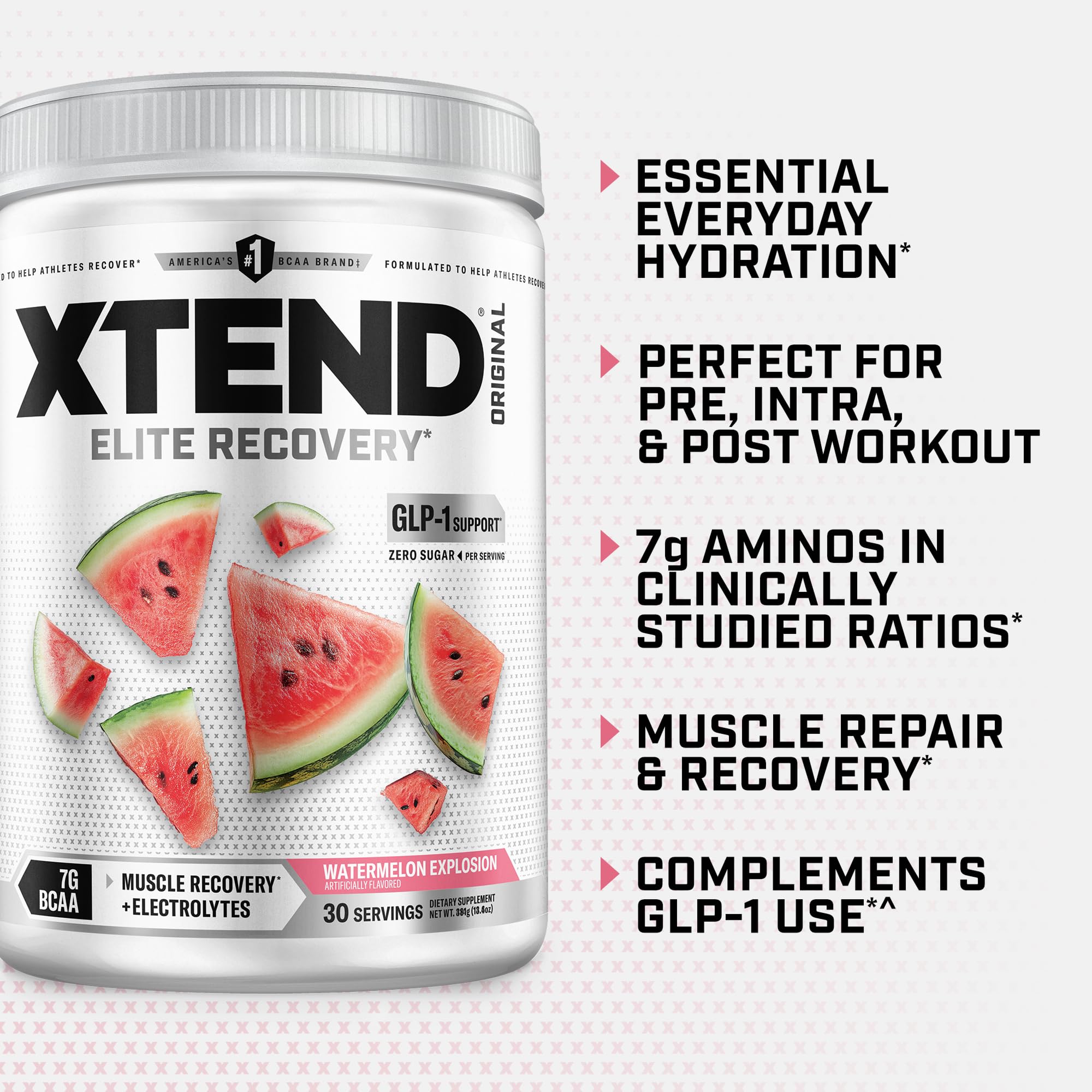 Xtend Original BCAA Powder, Zero Sugar, Watermelon Explosion, 30 Serv — Amazon image 4