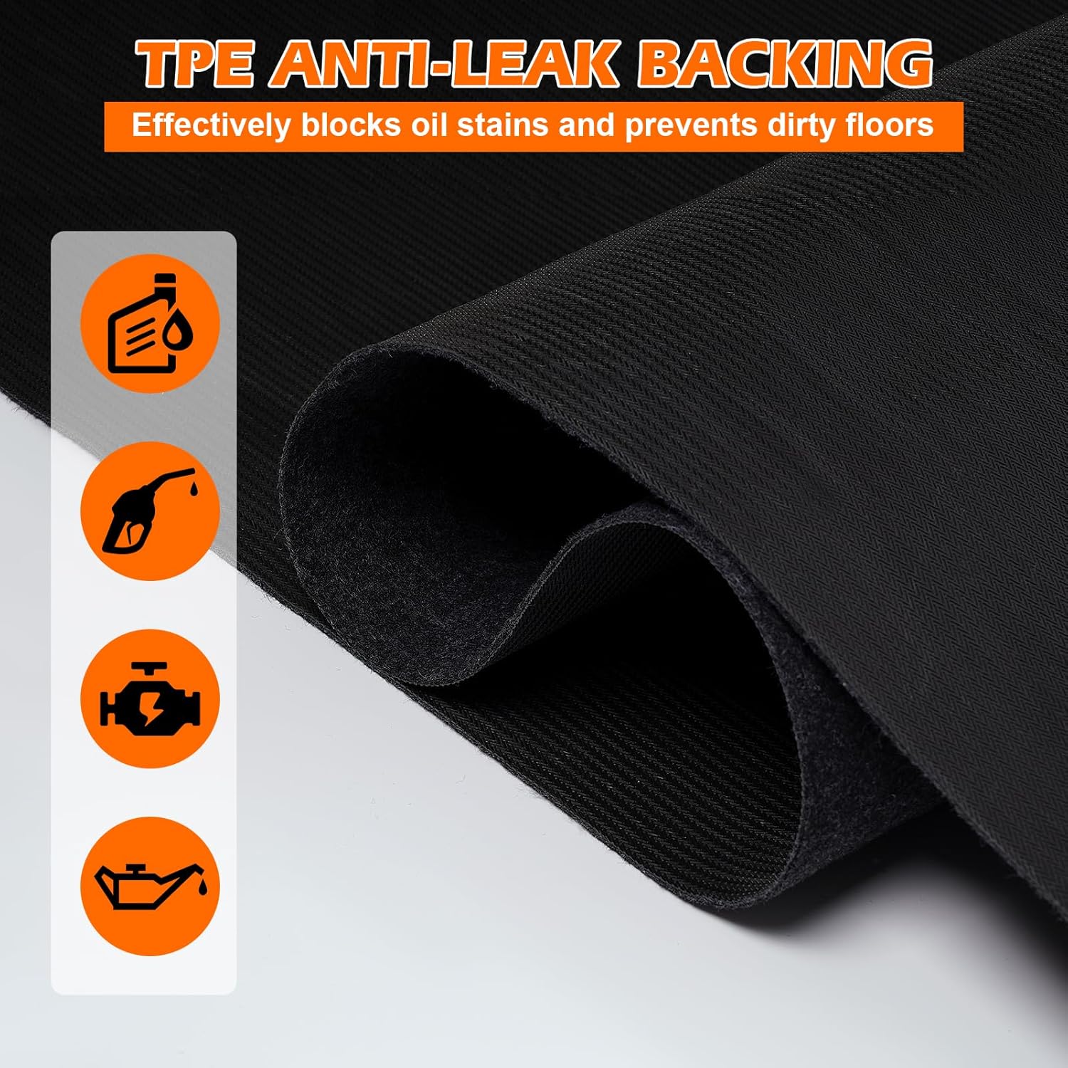 6.6'x 8.5' Garage Floor Mat & Oil Spill Mat, Heavy Duty Under Car Mat for Garage & Driveway, Protects Against Oil, Chemicals & Stains with TPE Anti-Leak Backing, Reusable & Washable - Image 9